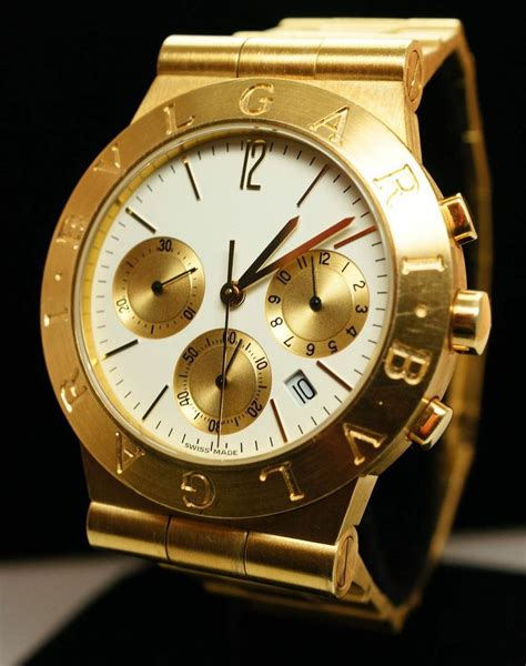 solid 18k gold watch men's